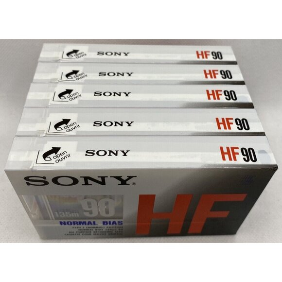 Lot of 5 Sony HF90c High Fidelity Normal Bias Recording Audio Cassettes 90 min - Picture 7 of 9